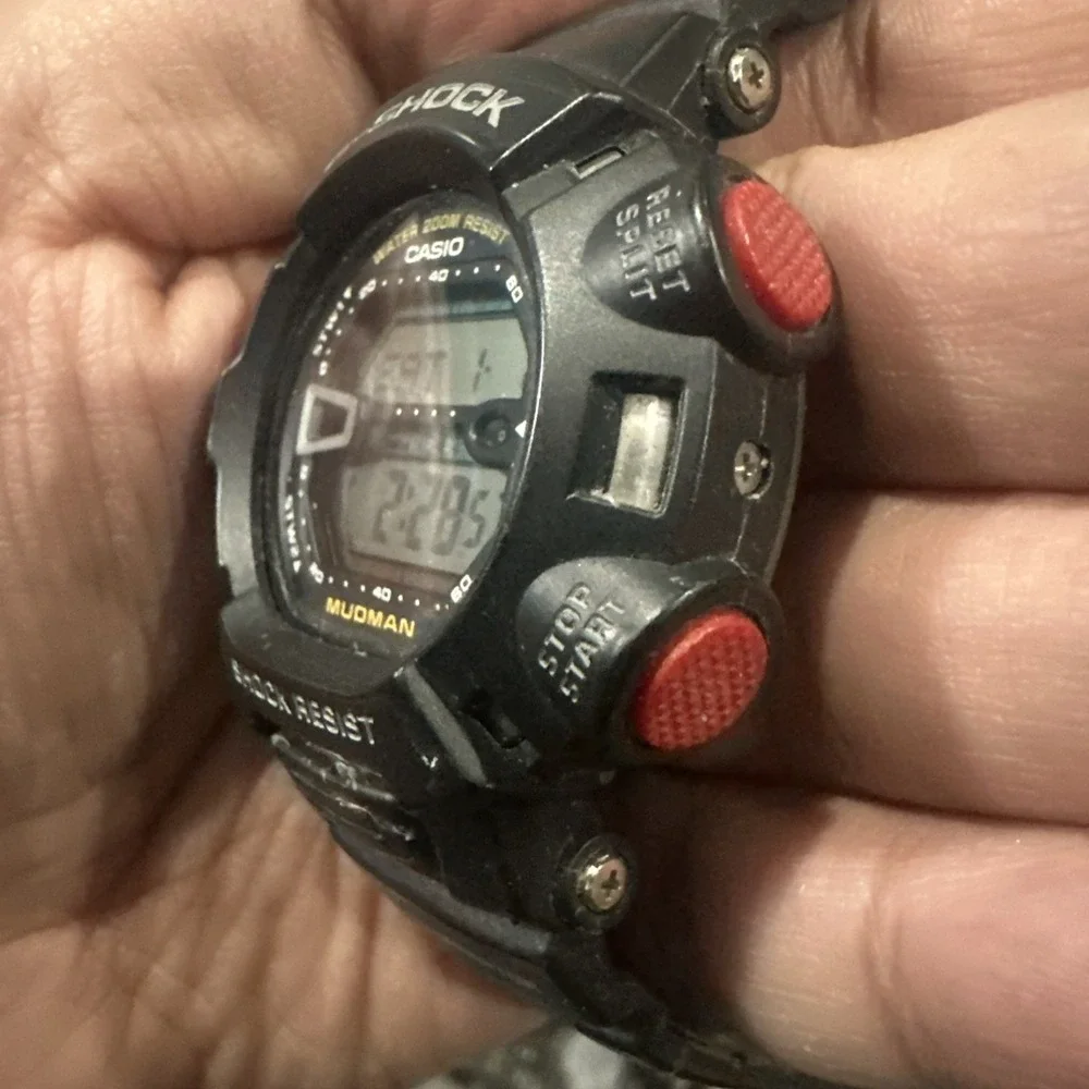 Working VTG Casio G-Shock Mudman G-9000 46mm Digital Mens Watch-EVERYTHING WORKS